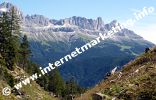 Blick auf den Rosengarten von der Hammerwand im Naturpark Schlern Rosengarten in Südtirol (Foto: Volker).