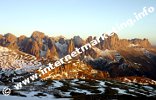 Bagliore alpino del Gruppo del Catinaccio al tramonto osservato dal Rifugio Bolzano (Foto: Volker).