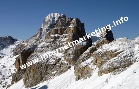 Veduta panoramica dal Passo Principe (2.601 m) nel Gruppo del Catinaccio (Foto: Volker).