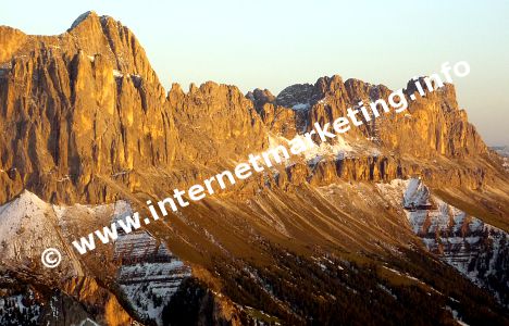 Alpenglühen des Rosengartens bei Sonnenuntergang (Foto: Volker).