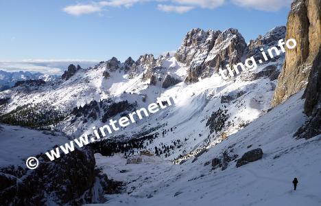 Aufstieg von der Vajoletthütte (2.243 m) zum Grasleitenpass (2.601 m) (Foto: Volker).